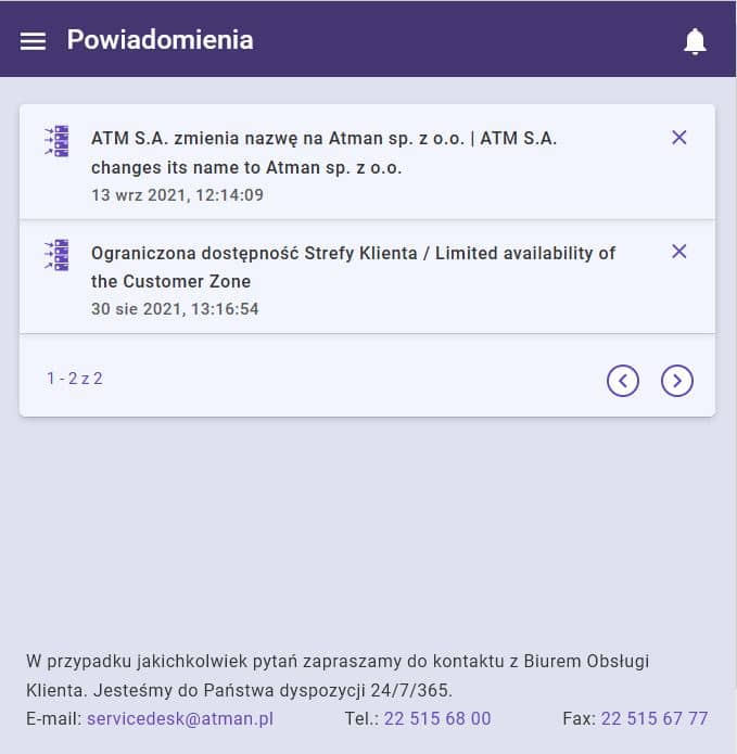 Strefa Klienta-komunikacja