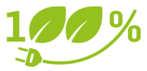 znaczek oze informujący o tym, że atman korzysta z odnawialnych źródeł energii