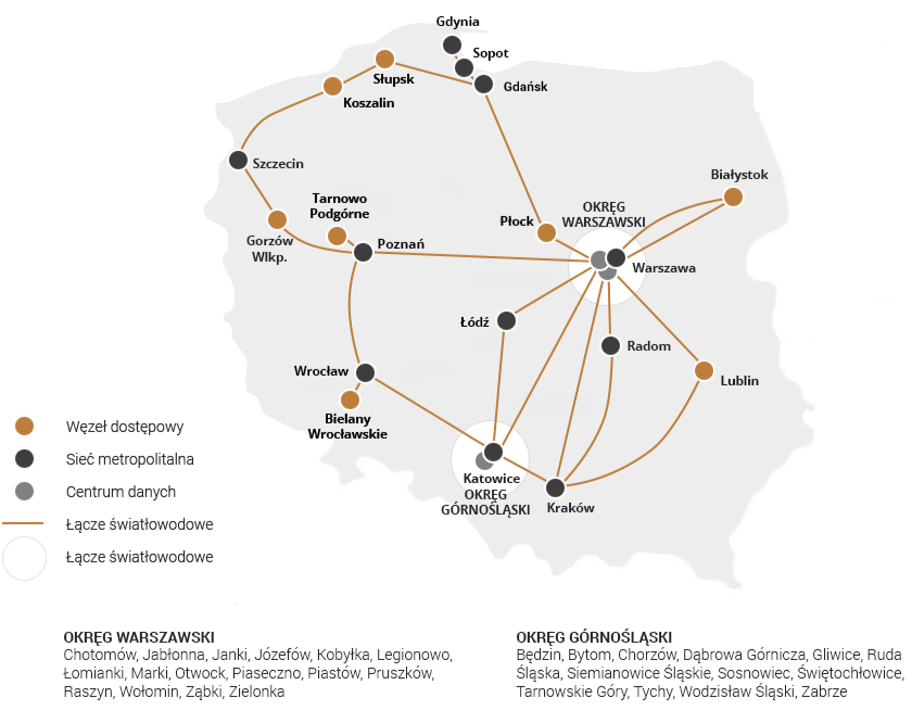 Mapa zasięgów sieci światłowodowej
